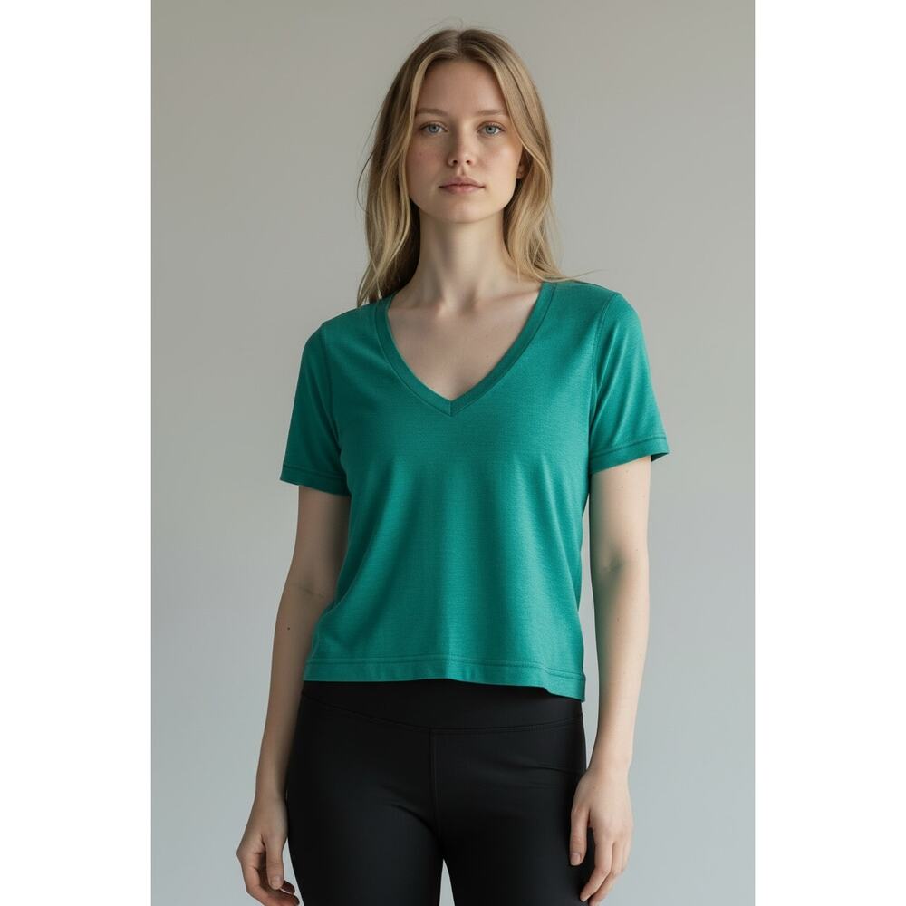 Lululemon What The Sport Cropped Tee Heathered Bali Breeze 2
